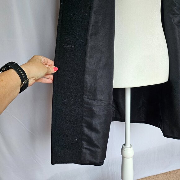 STEPHANIE MATHEWS Black Wool Women's Coat, Size S - Picture 8 of 12